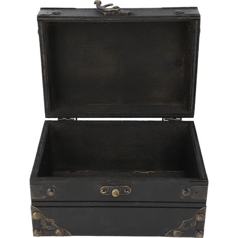 Retro-Schmuckkästchen aus Holz, Schatztruhe, Aufbewahrungsbox, Organizer, Aufbewahrungstasche, Schmuckkästchen für Mädchen, Freundinnen, Frauen, Vintage-Grau (1/5)
