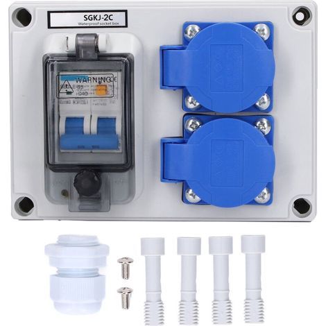 Prise murale, double prise de courant allemande 200-250 V, avec 230 V 40 A 1P+N RCD (1/5)