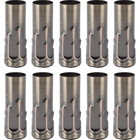 Lot de 10 Douilles E14 en Fer Galvanisé - Finition Bronze Cyan - Pour Lustres et Bougies - 80mm (1/5)