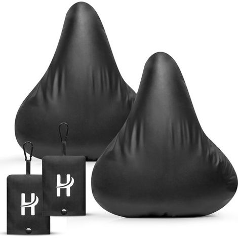 Lot de 2 housses de selle imperméables - Pour toutes selles de vélo - Avec sac de rangement - Protection selle (1/5)