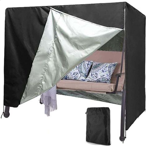 Funda protectora para columpio de jardín, impermeable, a prueba de polvo, resistente a los rayos UV, resistente a desgarros, plegable para columpio de jardín, patio, terraza (140x66x91CM) - Crezuo