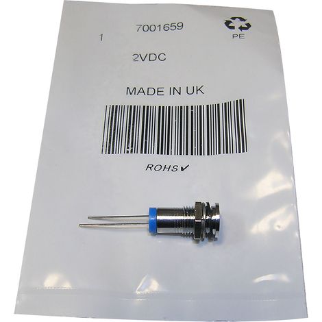 Voyant LED lumineux Bleu RS PRO, dia. 8mm, 2V c.c., IP67 ( Prix pour 1 ) (1/2)