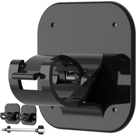 Juego de 2 soportes autoadhesivos para barra de cortina, sin necesidad de taladrar - Soportes para barra de cortina sin taladrar - Ganchos para colgar fáciles de colgar - Negro (1/5)