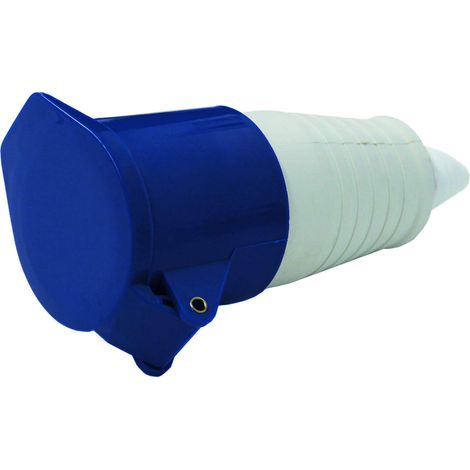 Electraline 80856 Presa Elettrica Industriale, IEC, 32A, 2P+T, 220-250V, IP44, Blu