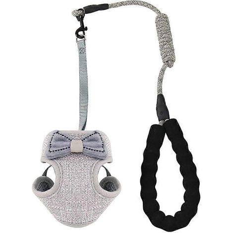 Arnés para gatos tipo chaleco con lazo, ajustable, 2 unidades, color gris. (1/5)