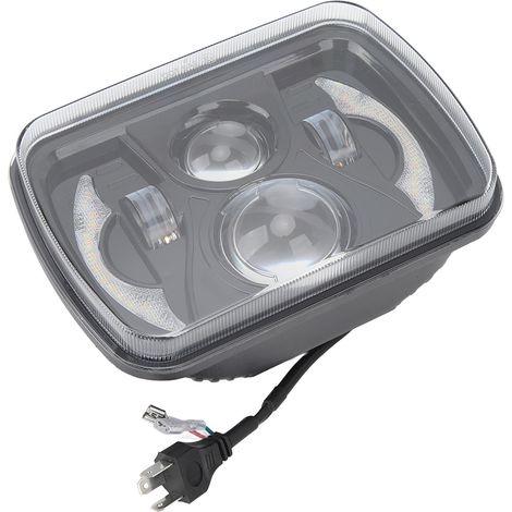 Quadratische LED-Autoscheinwerfer mit Tagfahrlicht, Blinker, wasserfest, hohe Lichtdurchlässigkeit, 12 bis 48 V (1/5)
