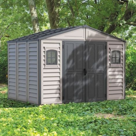 Gartenhaus aus Kunststoff Woodbridge Plus v2 10,5'x8', 319 x 240 x 233 cm, Grau, von Ezooza (1/5)