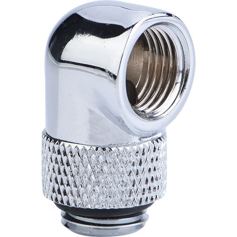 Raccord coudé rotatif à angle de 90° pour refroidissement liquide PC, filetage G1/4, argenté (1/5)