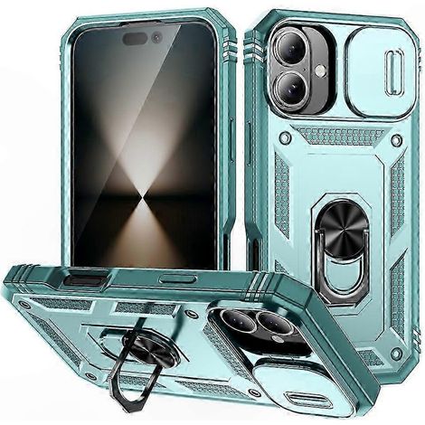 Hybrid-TPU-PC-Hülle mit ausklappbarem Ständer und verschiebbarer Objektivabdeckung, Schutzhülle für 17-Zoll-Smartphones, robust und schlank, schwarz, stoßfest (1/5)