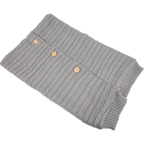 Couverture d'emmaillotage pour bébé, idéale pour l'hiver et les poussettes. Sac de couchage chaud pour nouveau-né, gris clair. (1/5)