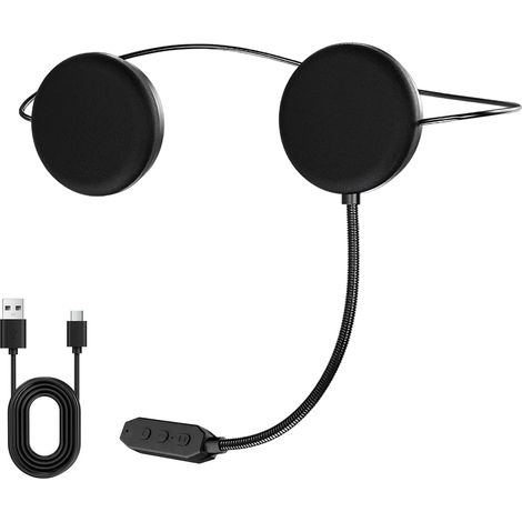 Kit Mains Libres Moto - 1 Pièce - Bluetooth 5.3 - Réduction Bruit - Casque Intégral Ouvert - Noir (1/5)