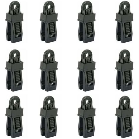 Set mit 12 robusten Planenklemmen, Clip für Außenzelte zur Befestigung von Planen, Auto-Sonnenschutz, Poolabdeckung (1/4)