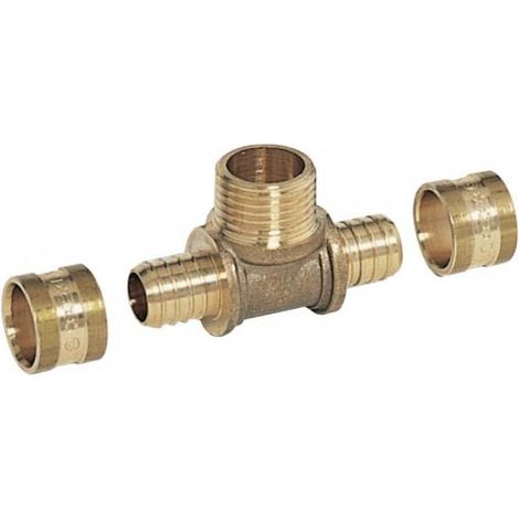 COMAP Raccord PER à glissement - Té égal - Diamètre ⌀16 mm - Pexy pour Tubes PER - 4297 (1/2)