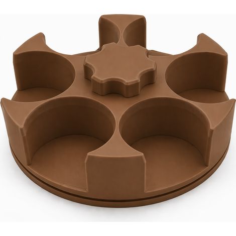 Organizador giratorio marrón para especias, ideal para la encimera de la cocina. (1/3)