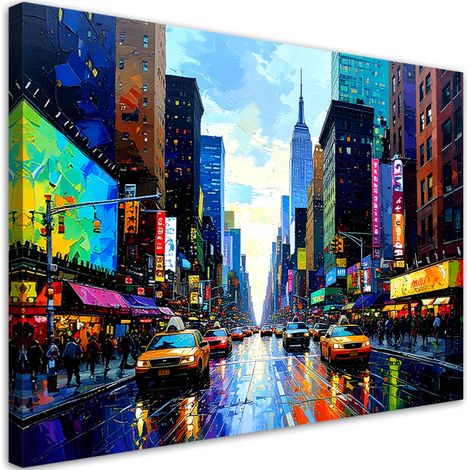 Tableau déco New York colorée 90x60 (1/4)