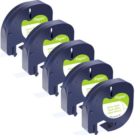 Ruban étiquettes Dymo LetraTag - Rouleau d'étiquettes thermiques 12mm x 4m, compatible LT100H LT110T, blue (1/5)