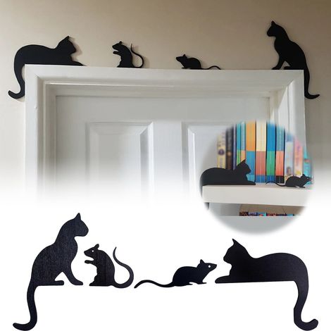 Décoration Murale Souris De Ferme - Suspension En Bois Pour Cadre De Porte Ou Mur - Décor Thème Campagne - Lot De 4 (1/5)