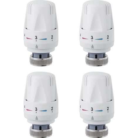 Robinet thermostatique de radiateur, 4 robinets de radiateur de rechange, tête de robinet de radiateur de rechange M30 x 1,5