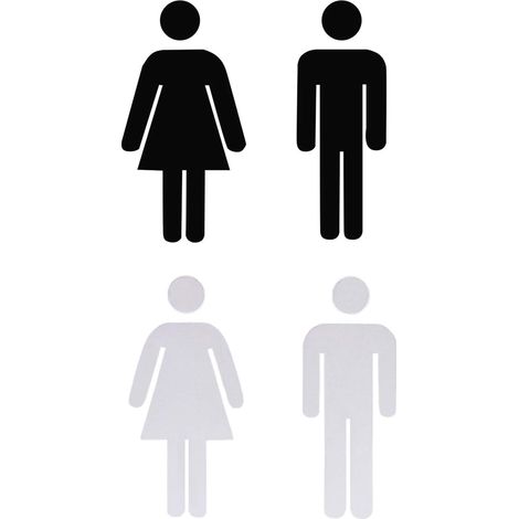 Paires, panneaux de toilettes pour hommes et femmes, panneaux de toilettes, panneaux de toilettes pour hommes et femmes, autocollants de toilettes, panneaux de porte, pour lieux publics, hôtels