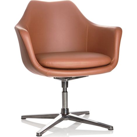 Bürostuhl / Loungesessel ARTEMIA Kunstleder braun hjh OFFICE (1/5)