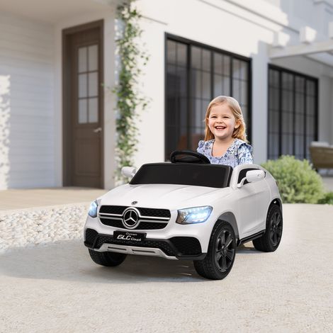 Elektroauto für Kinder, 12V Kinderauto mit Fernbedienung, LED-Lichter, Musik, 3 Geschwindigkeiten, 3-6 Jahre, Weiß