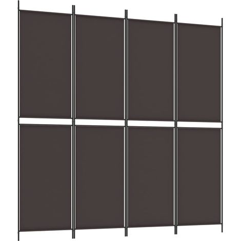 4-Panel Room Divider Brown 200x200 cm Fabric vidaXL