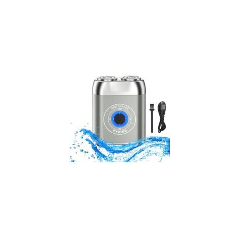 Mini rasoir électrique, nouveau rasoir électrique de poche à double tête amélioré, tondeuse à barbe portable de voyage pour hommes, mini rasoir étanche, rechargeable par USB-C (argent)