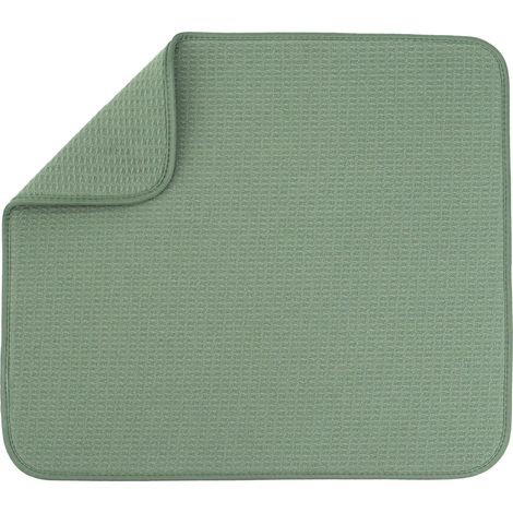 Tapis égouttoir à vaisselle en microfibre très absorbant pour comptoir de cuisine, tapis séchage vaisselle, ustensiles, casseroles et poêles, taille L, 40,6 x 45,7 cm, vert - 40.6 45.7 cm'Green 40.6 x (1/5)
