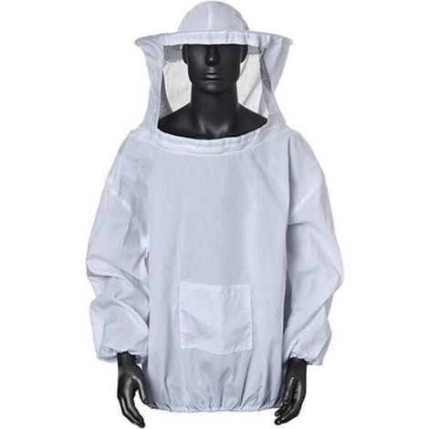 Veste D Apiculture - Voile Capuche Respirant Polyester - Protection Apicole Pour Ruches - 1 Piece