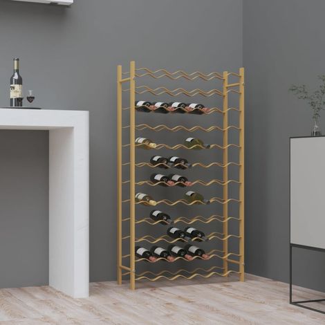 Casier à bouteilles Étagère à bouteille - Casier à vin pour 72 bouteilles Doré Métal BV590975 - BonneVie (1/5)