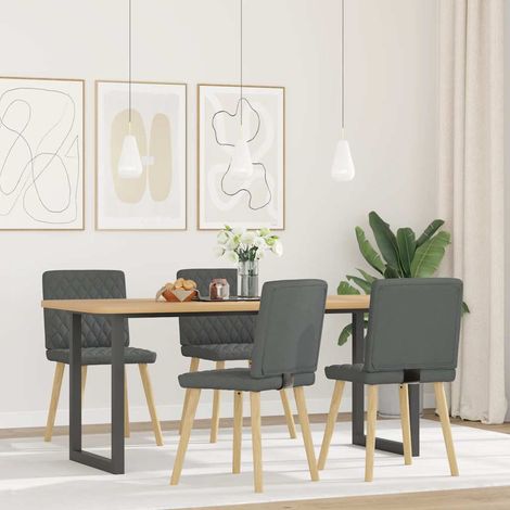 Lot de 4 Chaises à manger,Chaise de cuisine gris foncé tissu CFW74901 (1/5)