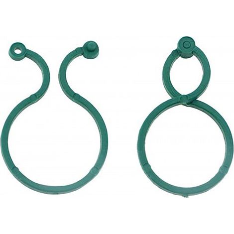 Clips PVC pour tuteurage de petits arbres, 4 x 2,7 cm - blister de 20 unités (1/2)