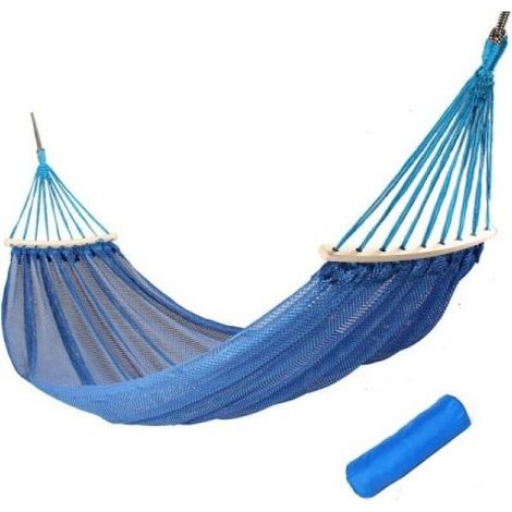 Amaca da giardino sospesa in legno e rete singola 185 x 135cm Art. 94921