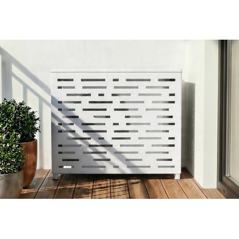 Cache clim & pompe à chaleur ANETO ARLBERG aluminium blanc - taille M (1/5)