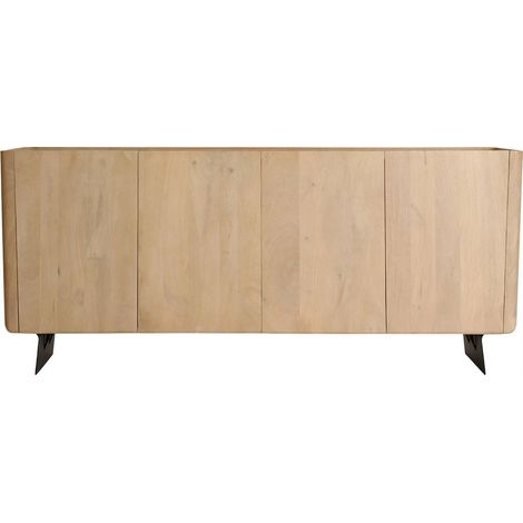 Buffet scandinave en bois de manguier - bois clair et noir (1/5)