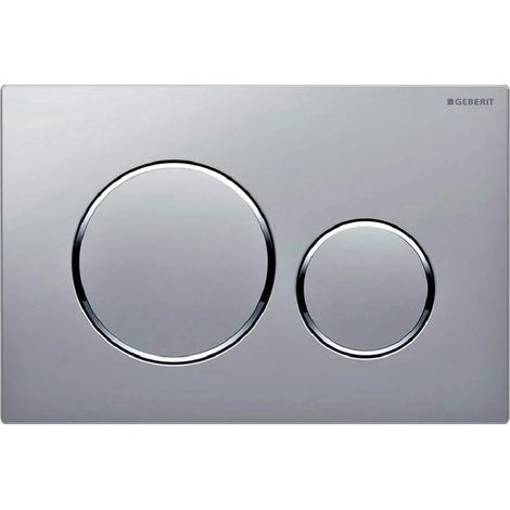 Plaque de commande double touche Geberit 246×164×12 mm chromée mat laqué et brillant montage sans outil (1/2)