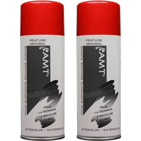 Bombe de Peinture - AMT - BP51 - Lot de 2 - Rouge Métallisé - 330ml (1/2)