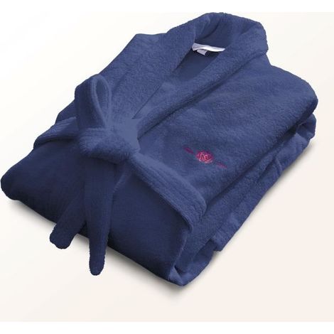 Peignoir - LE TEMPS D'UN BAIN - Taille M - 100% Coton 500g/m² - Doux, Absorbant, Unisexe - Bleu (1/5)