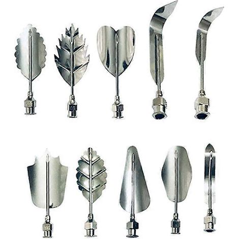 Outils pour la décoration de gâteaux et de gelées 3D : fleurs et feuilles en acier inoxydable, douille à pudding, aiguille à pâtisserie. (1/4)