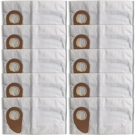 Lot de 4/10 sacs à poussière de rechange pour aspirateurs Nilfisk Buddy II 12 18 12 L 18 L/INOX – 81943048 sacs à filtre en polaire (lot de 10) (1/5)