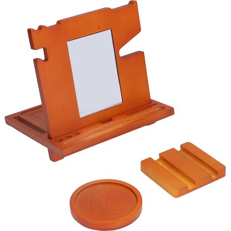Support de téléphone portable en bois multifonctionnel et durable, support de rangement pour lunettes et clés, organisateur de bureau (1/5)
