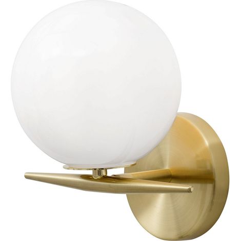 Merano Davie Applique Laiton Métal Blanc Verre Brillant LED E14