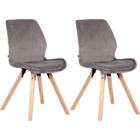 Set di 2 sedie Luna grigio Velluto (1/5)