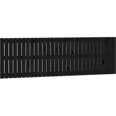 Testiera letto accessorio camera da letto pensile 185 x 3 x 60 cm legno massello nero TDL0202516