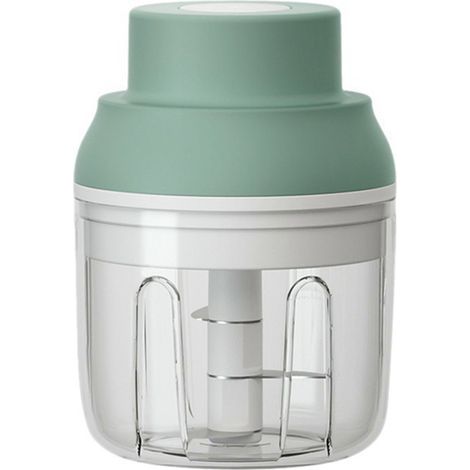 Hachoir à ail électrique sans fil rechargeable par USB, 3 lames, presse-ail pour assaisonnements, viande et compléments alimentaires, vert (1/5)