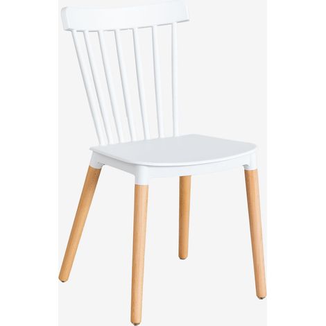 Sklum – Chaise enfant en bois de hêtre et polypropylène – Dossier en plastique – Patins anti-rayures – Pour intérieur – Dimensions 84x47x55cm