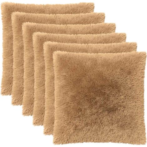 Kissenbezug 6 pcs HEERLEN Taupe 65 x 65 cm PV Fleece vidaXL
