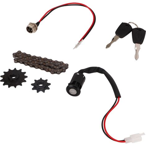Jeu de Chaîne et Pignon pour Vélo Électrique 38 Maillons, Pignon 13 et 9 Dents avec Clavette, Compatible 410 (1/5)