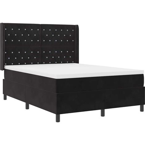 Maison Exclusive - Letto a molle con strisce LED Nero 140 x 200 cm Velluto (1/5)