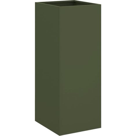 Jardinera acero verde oliva 32x29x75 cm vidaXL (1/5)